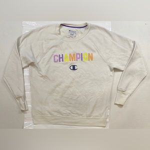 Champion Sweatshirt Men's XL Long Sleeve Pullover Logo White